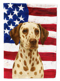 Liver Dalmatian American Flag House Flag 28x40 Porch Sleeve Pole Decorative Outside Yard Banner Artwork Wall Hanging, Polyester