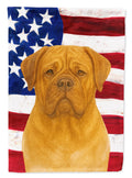 Fawn Dogue de Bordeaux American Flag House Flag 28x40 Porch Sleeve Pole Decorative Outside Yard Banner Artwork Wall Hanging, Polyester