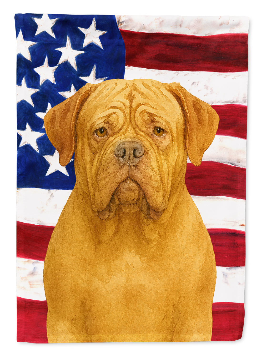Isabella Dogue de Bordeaux American Flag House Flag 28x40 Porch Sleeve Pole Decorative Outside Yard Banner Artwork Wall Hanging, Polyester