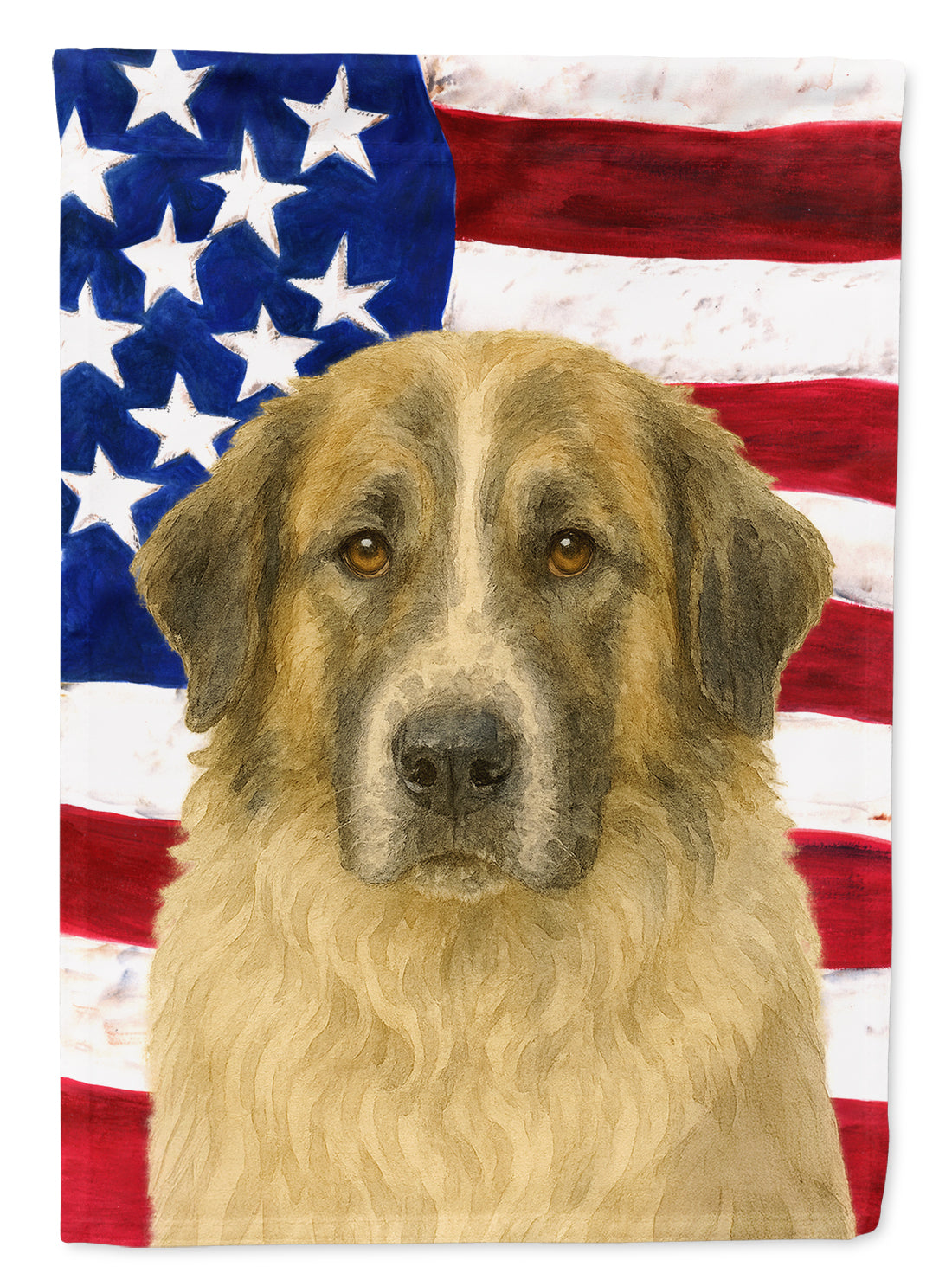 Badger Great Pyrenees American Flag House Flag 28x40 Porch Sleeve Pole Decorative Outside Yard Banner Artwork Wall Hanging, Polyester
