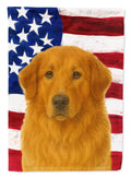 Reddish Brown Great Pyrenees American Flag House Flag 28x40 Porch Sleeve Pole Decorative Outside Yard Banner Artwork Wall Hanging, Polyester