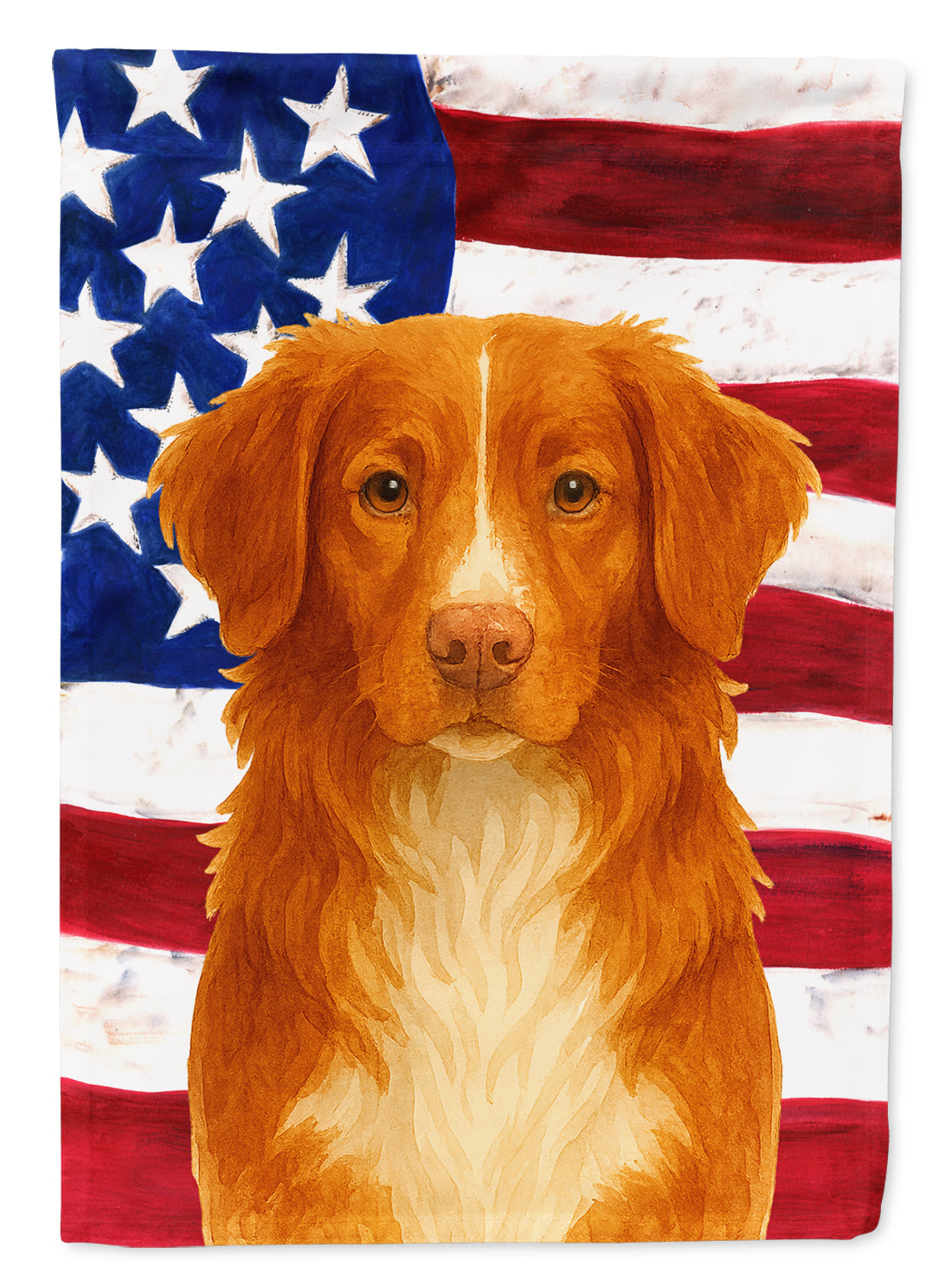 Copper Nova Scotia Duck Tolling Retriever American Flag House Flag 28x40 Porch Sleeve Pole Decorative Outside Yard Banner Artwork Wall Hanging, Polyester