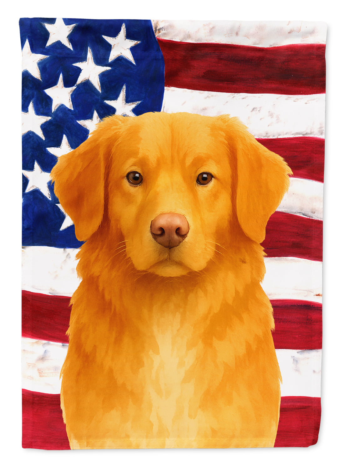 Orange Nova Scotia Duck Tolling Retriever American Flag House Flag 28x40 Porch Sleeve Pole Decorative Outside Yard Banner Artwork Wall Hanging, Polyester