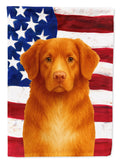 Red Nova Scotia Duck Tolling Retriever American Flag House Flag 28x40 Porch Sleeve Pole Decorative Outside Yard Banner Artwork Wall Hanging, Polyester