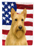 Wheaten Scottish Terrier American Flag House Flag 28x40 Porch Sleeve Pole Decorative Outside Yard Banner Artwork Wall Hanging, Polyester