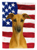 Fawn Whippet American Flag House Flag 28x40 Porch Sleeve Pole Decorative Outside Yard Banner Artwork Wall Hanging, Polyester