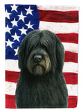 Black Bearded Collie American Flag House Flag 28x40 Porch Sleeve Pole Decorative Outside Yard Banner Artwork Wall Hanging, Polyester
