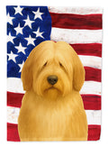 Fawn Bearded Collie American Flag House Flag 28x40 Porch Sleeve Pole Decorative Outside Yard Banner Artwork Wall Hanging, Polyester