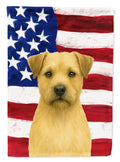 Wheaten Border Terrier American Flag House Flag 28x40 Porch Sleeve Pole Decorative Outside Yard Banner Artwork Wall Hanging, Polyester