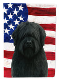Black Bouvier des Flandres American Flag House Flag 28x40 Porch Sleeve Pole Decorative Outside Yard Banner Artwork Wall Hanging, Polyester