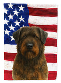 Brindle Bouvier des Flandres American Flag House Flag 28x40 Porch Sleeve Pole Decorative Outside Yard Banner Artwork Wall Hanging, Polyester