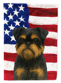 Black and Tan Brussels Griffon American Flag House Flag 28x40 Porch Sleeve Pole Decorative Outside Yard Banner Artwork Wall Hanging, Polyester