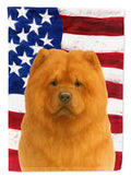 Cinnamon Chow Chow American Flag House Flag 28x40 Porch Sleeve Pole Decorative Outside Yard Banner Artwork Wall Hanging, Polyester