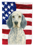 Blue Belton English Setter American Flag House Flag 28x40 Porch Sleeve Pole Decorative Outside Yard Banner Artwork Wall Hanging, Polyester