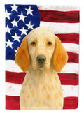 Orange Belton English Setter American Flag House Flag 28x40 Porch Sleeve Pole Decorative Outside Yard Banner Artwork Wall Hanging, Polyester