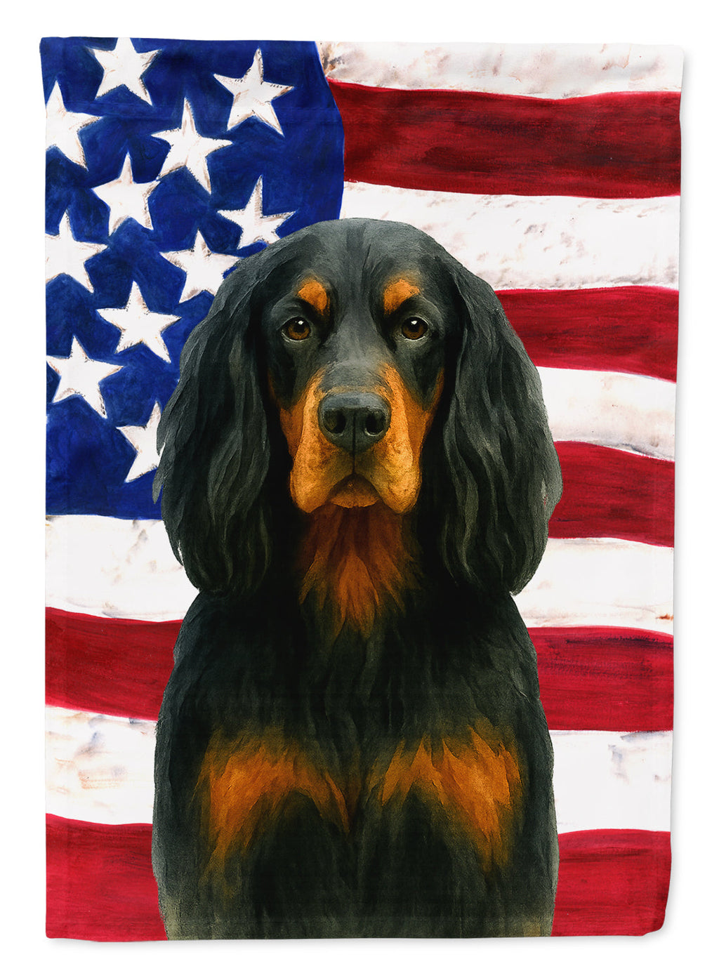 Gordon Setter American Flag House Flag 28x40 Porch Sleeve Pole Decorative Outside Yard Banner Artwork Wall Hanging, Polyester