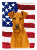 Irish Terrier American Flag House Flag 28x40 Porch Sleeve Pole Decorative Outside Yard Banner Artwork Wall Hanging, Polyester
