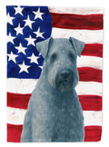 Kerry Blue Terrier American Flag House Flag 28x40 Porch Sleeve Pole Decorative Outside Yard Banner Artwork Wall Hanging, Polyester