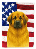 Lion Yellow Leonberger American Flag House Flag 28x40 Porch Sleeve Pole Decorative Outside Yard Banner Artwork Wall Hanging, Polyester