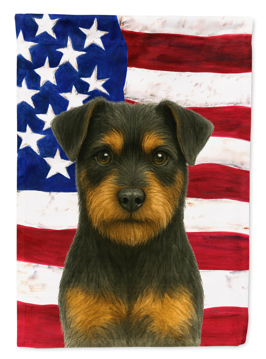 Black and Tan Norfolk Terrier American Flag House Flag 28x40 Porch Sleeve Pole Decorative Outside Yard Banner Artwork Wall Hanging, Polyester