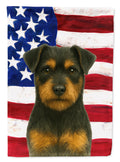 Black and Tan Norfolk Terrier American Flag House Flag 28x40 Porch Sleeve Pole Decorative Outside Yard Banner Artwork Wall Hanging, Polyester