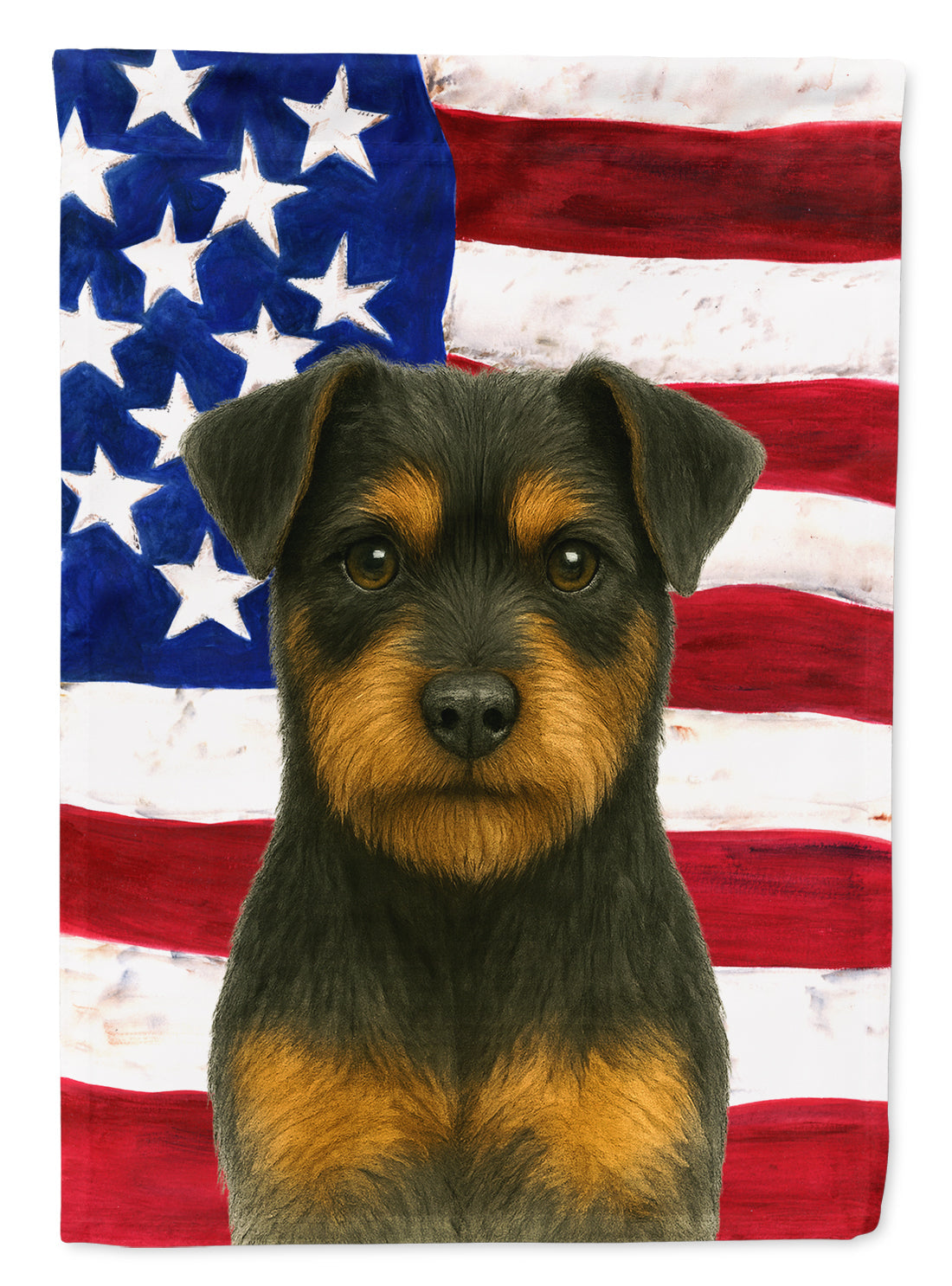 Black and Tan Norfolk Terrier American Flag House Flag 28x40 Porch Sleeve Pole Decorative Outside Yard Banner Artwork Wall Hanging, Polyester