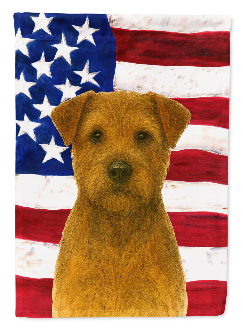 Grizzle and Tan Norfolk Terrier American Flag House Flag 28x40 Porch Sleeve Pole Decorative Outside Yard Banner Artwork Wall Hanging, Polyester