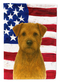 Grizzle and Tan Norfolk Terrier American Flag House Flag 28x40 Porch Sleeve Pole Decorative Outside Yard Banner Artwork Wall Hanging, Polyester