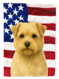 Wheaten Norfolk Terrier American Flag House Flag 28x40 Porch Sleeve Pole Decorative Outside Yard Banner Artwork Wall Hanging, Polyester