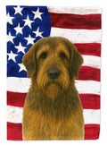 Grizzle and Tan Otterhound American Flag House Flag 28x40 Porch Sleeve Pole Decorative Outside Yard Banner Artwork Wall Hanging, Polyester