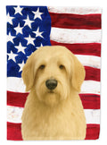 Wheaten Otterhound American Flag House Flag 28x40 Porch Sleeve Pole Decorative Outside Yard Banner Artwork Wall Hanging, Polyester