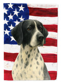 Black and White Pointer American Flag House Flag 28x40 Porch Sleeve Pole Decorative Outside Yard Banner Artwork Wall Hanging, Polyester