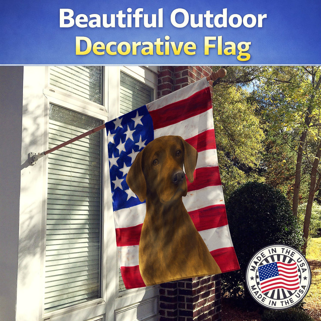 Liver Pointer American Flag House Flag 28x40 Porch Sleeve Pole Decorative Outside Yard Banner Artwork Wall Hanging, Polyester