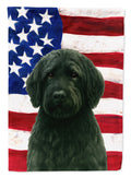 Black Portuguese Water Dog American Flag House Flag 28x40 Porch Sleeve Pole Decorative Outside Yard Banner Artwork Wall Hanging, Polyester