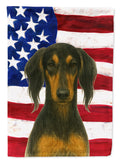 Black and Tan Saluki American Flag House Flag 28x40 Porch Sleeve Pole Decorative Outside Yard Banner Artwork Wall Hanging, Polyester