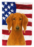 Red Saluki American Flag House Flag 28x40 Porch Sleeve Pole Decorative Outside Yard Banner Artwork Wall Hanging, Polyester