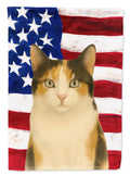 Calico Cat American House Flag 28x40 Porch Sleeve Pole Decorative Outside Yard Banner Artwork Wall Hanging, Polyester