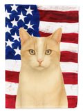 Cream and White Cat American House Flag 28x40 Porch Sleeve Pole Decorative Outside Yard Banner Artwork Wall Hanging, Polyester
