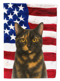 Tortoiseshell Cat American House Flag 28x40 Porch Sleeve Pole Decorative Outside Yard Banner Artwork Wall Hanging, Polyester