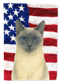 Blue Point Cat American House Flag 28x40 Porch Sleeve Pole Decorative Outside Yard Banner Artwork Wall Hanging, Polyester