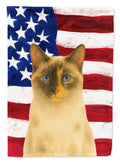 Tortie Point Cat American House Flag 28x40 Porch Sleeve Pole Decorative Outside Yard Banner Artwork Wall Hanging, Polyester