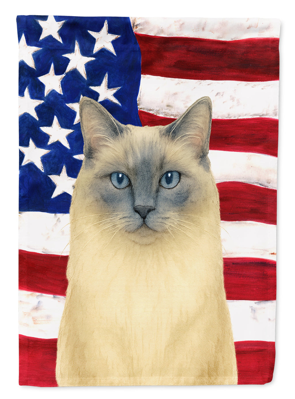 Ragdoll Blue Point Cat American House Flag 28x40 Porch Sleeve Pole Decorative Outside Yard Banner Artwork Wall Hanging, Polyester