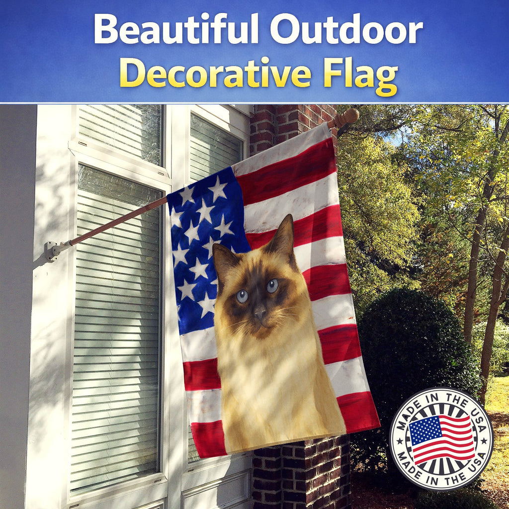 Ragdoll Seal Point Cat American House Flag 28x40 Porch Sleeve Pole Decorative Outside Yard Banner Artwork Wall Hanging, Polyester