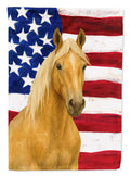 Palomino Quarter Horse American House Flag 28x40 Porch Sleeve Pole Decorative Outside Yard Banner Artwork Wall Hanging, Polyester