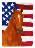 Sorrel Quarter Horse American House Flag 28x40 Porch Sleeve Pole Decorative Outside Yard Banner Artwork Wall Hanging, Polyester