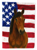Bay Andalusian Horse American House Flag 28x40 Porch Sleeve Pole Decorative Outside Yard Banner Artwork Wall Hanging, Polyester
