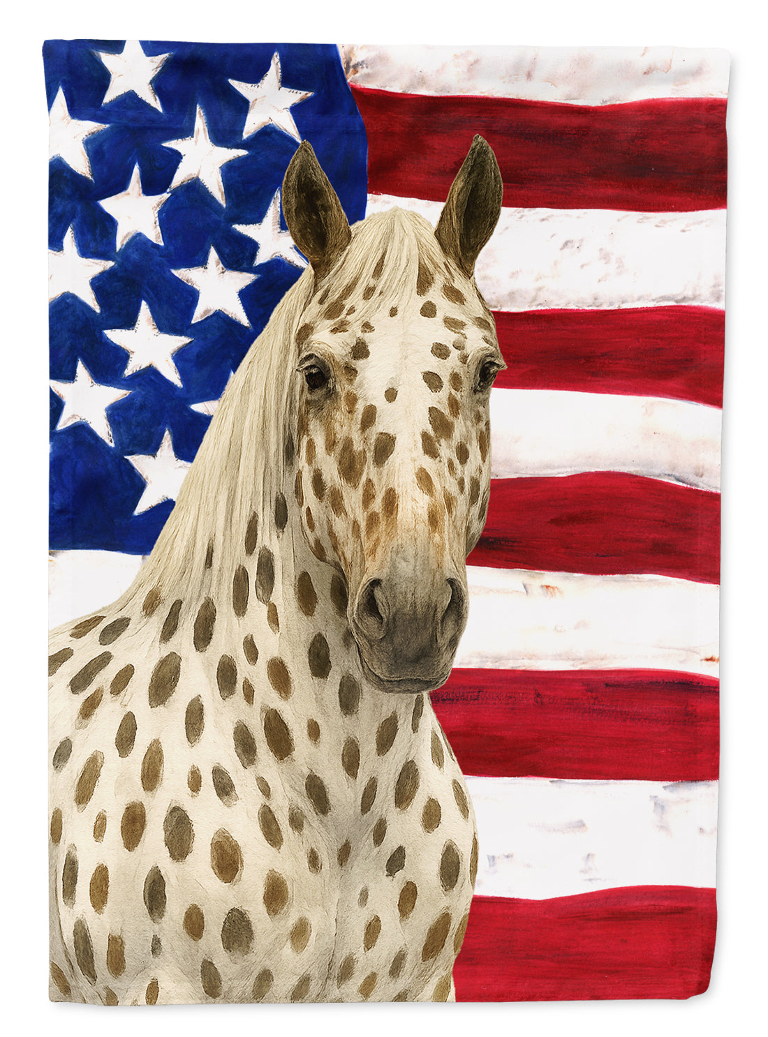 Leopard Spot Andalusian Horse American House Flag 28x40 Porch Sleeve Pole Decorative Outside Yard Banner Artwork Wall Hanging, Polyester