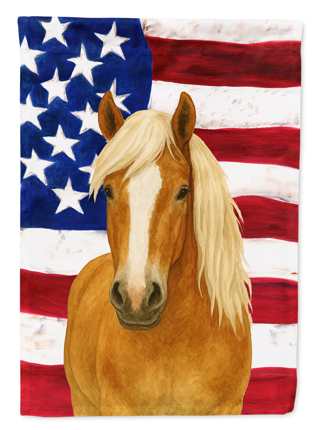 Light Chestnut Arabian Horse American House Flag 28x40 Porch Sleeve Pole Decorative Outside Yard Banner Artwork Wall Hanging, Polyester