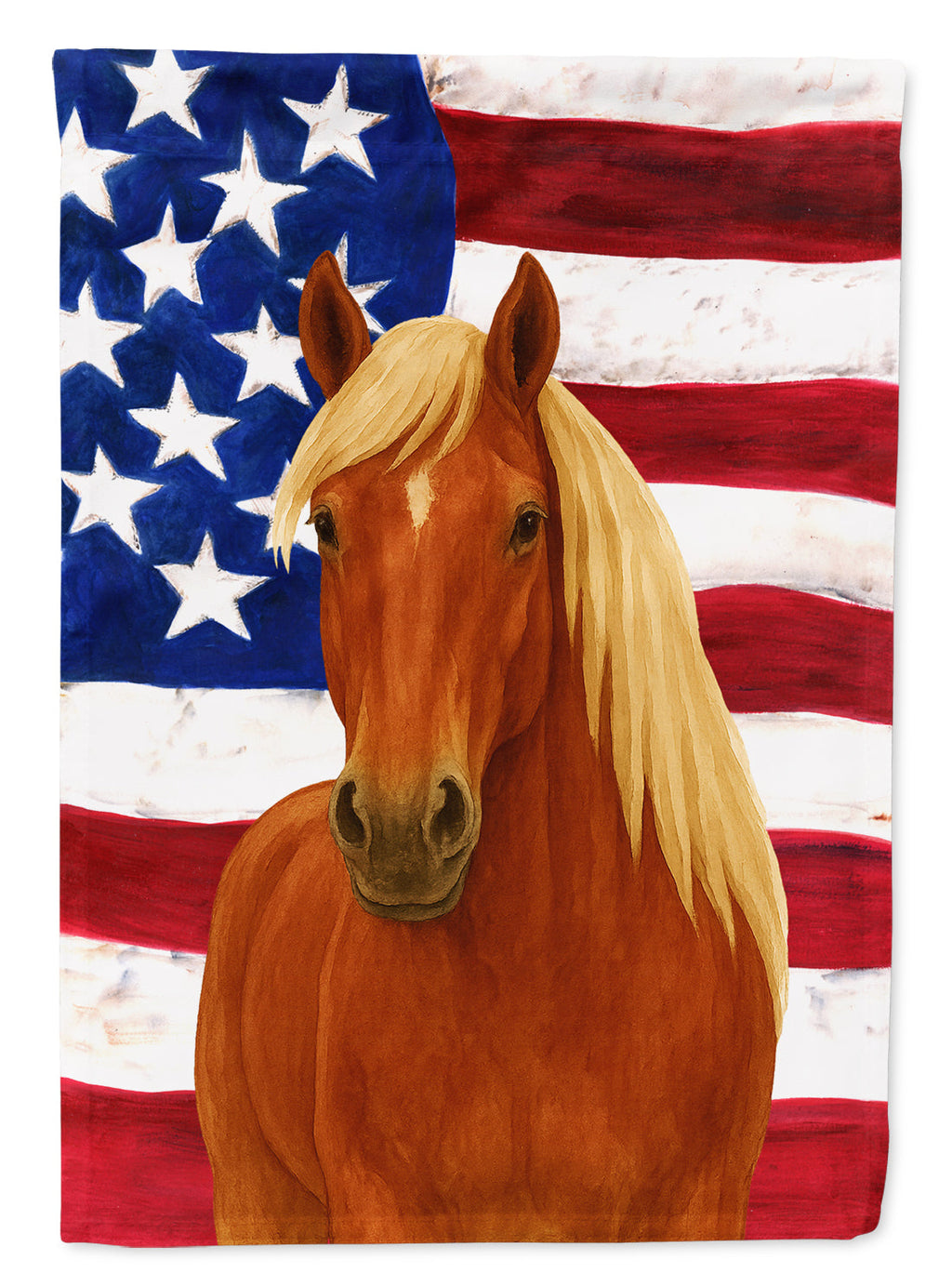 Sorrel Belgian Draft Horse American House Flag 28x40 Porch Sleeve Pole Decorative Outside Yard Banner Artwork Wall Hanging, Polyester