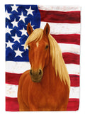 Sorrel Belgian Draft Horse American House Flag 28x40 Porch Sleeve Pole Decorative Outside Yard Banner Artwork Wall Hanging, Polyester